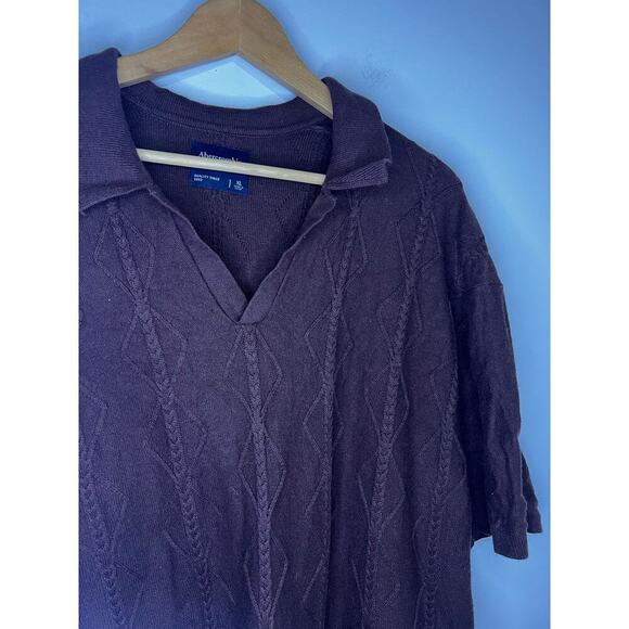 Mens Aberceombie and Fitch Short sleeve cable knit sweater - Picture 2 of 6